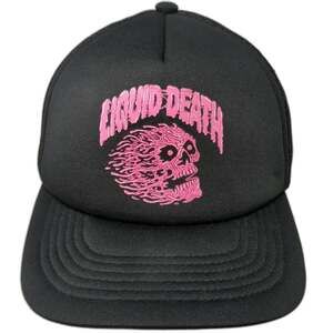 Liquid Death Trucker Hat Black One Size Pink Melting Skull Murder Your Thirst